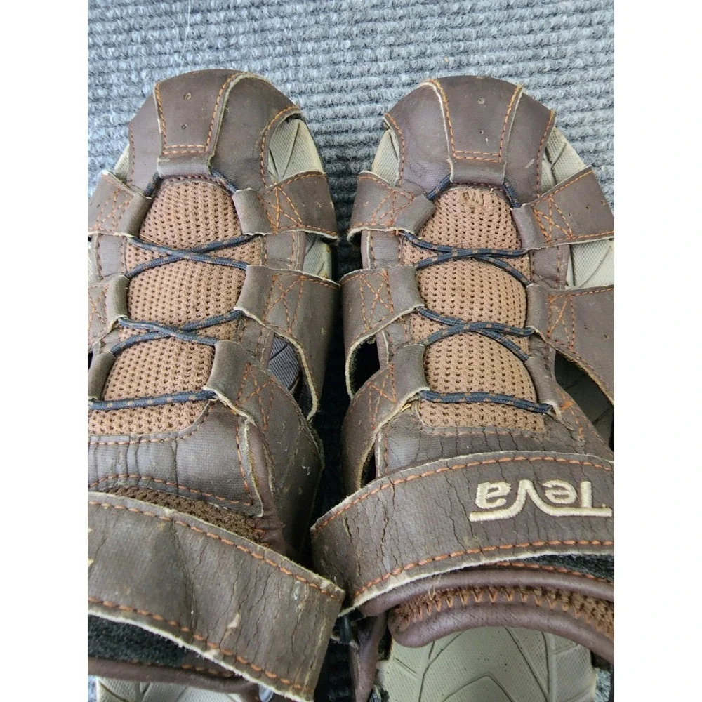 Teva‎ Shoc Pad Footbed Men's Size 9 Brown Hiking Water Sandals Shoe Fisherman